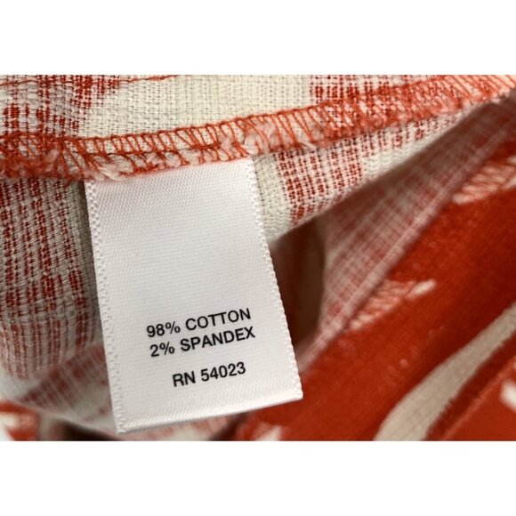 Banana Republic Shift Dress Women Size 8P P8 Petite Orange Ivory Geometric B22FS - Picture 8 of 9